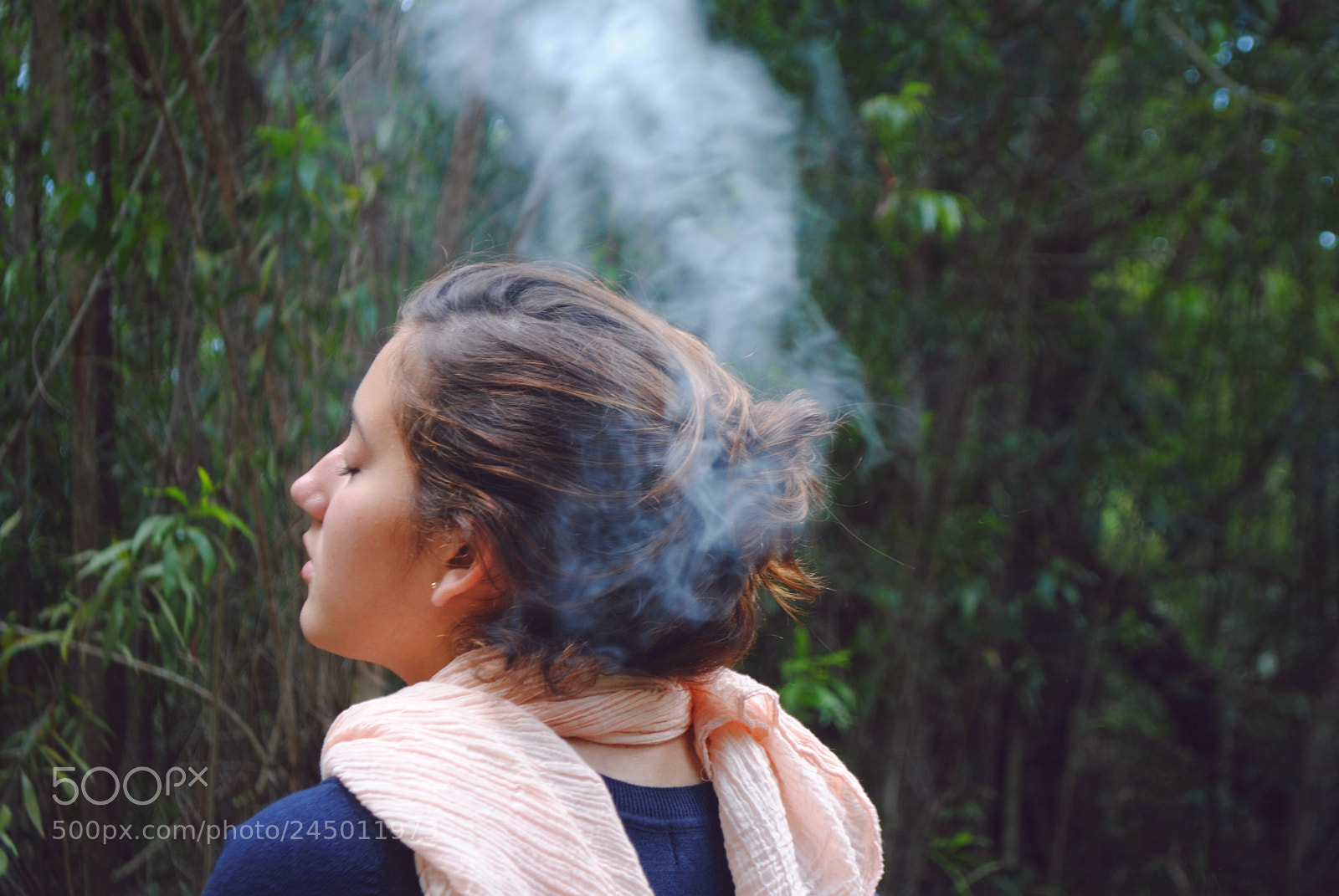 Nikon D3000 sample photo. Girl smokes outside photography