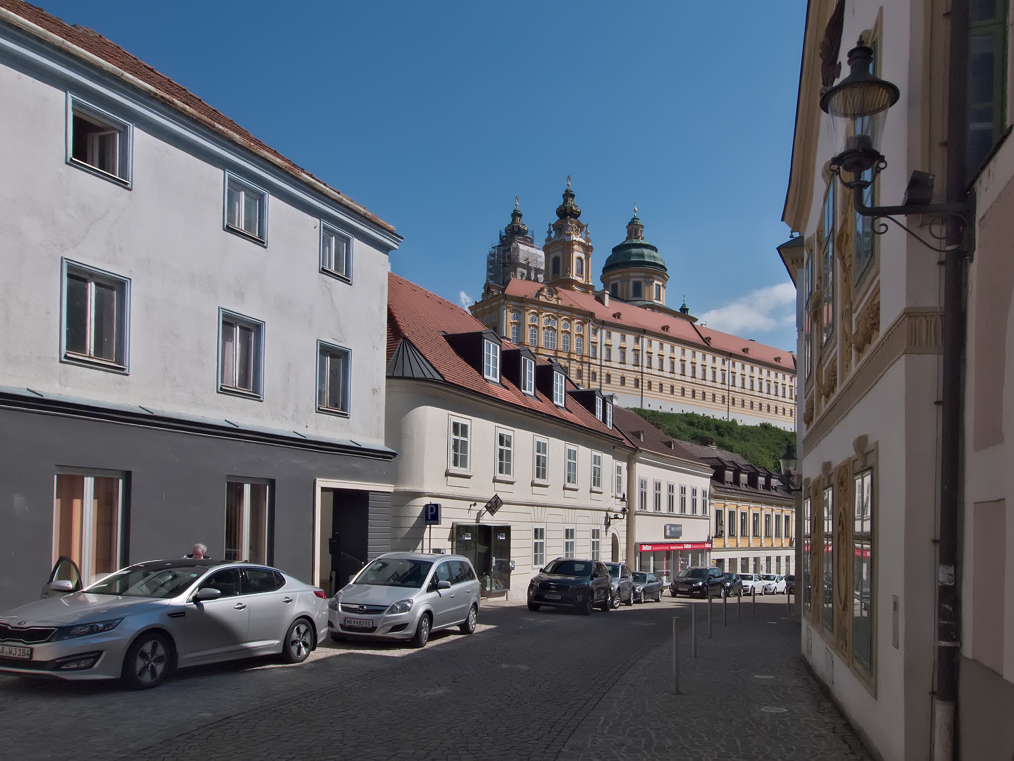 Fujifilm XQ1 sample photo. A street of old melk. austria. photography