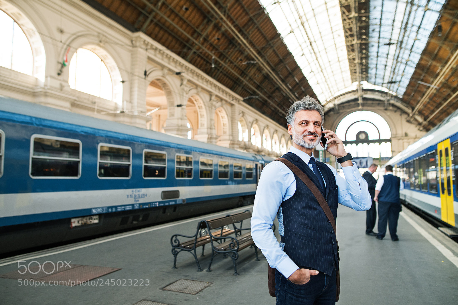 Nikon D5 sample photo. Mature businessman with smartphone photography