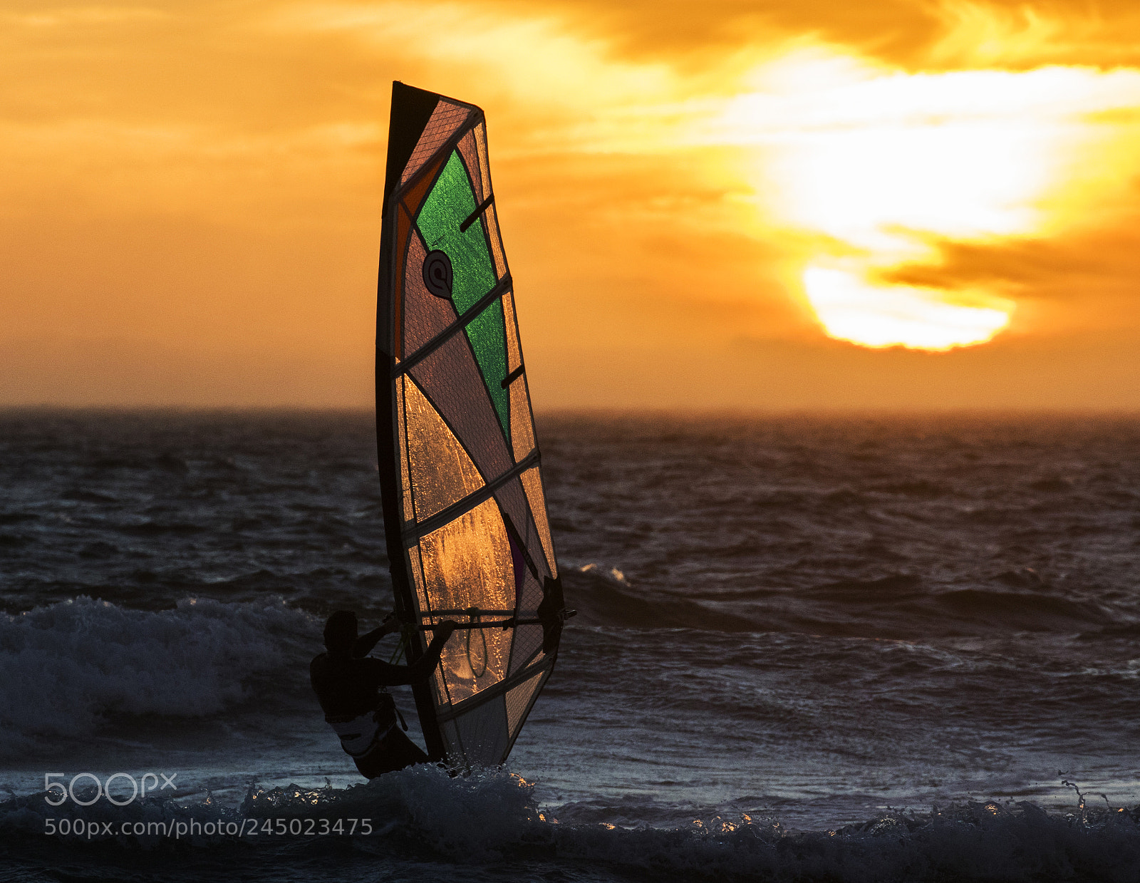Canon EOS 7D Mark II sample photo. Sunset windsurfer. photography