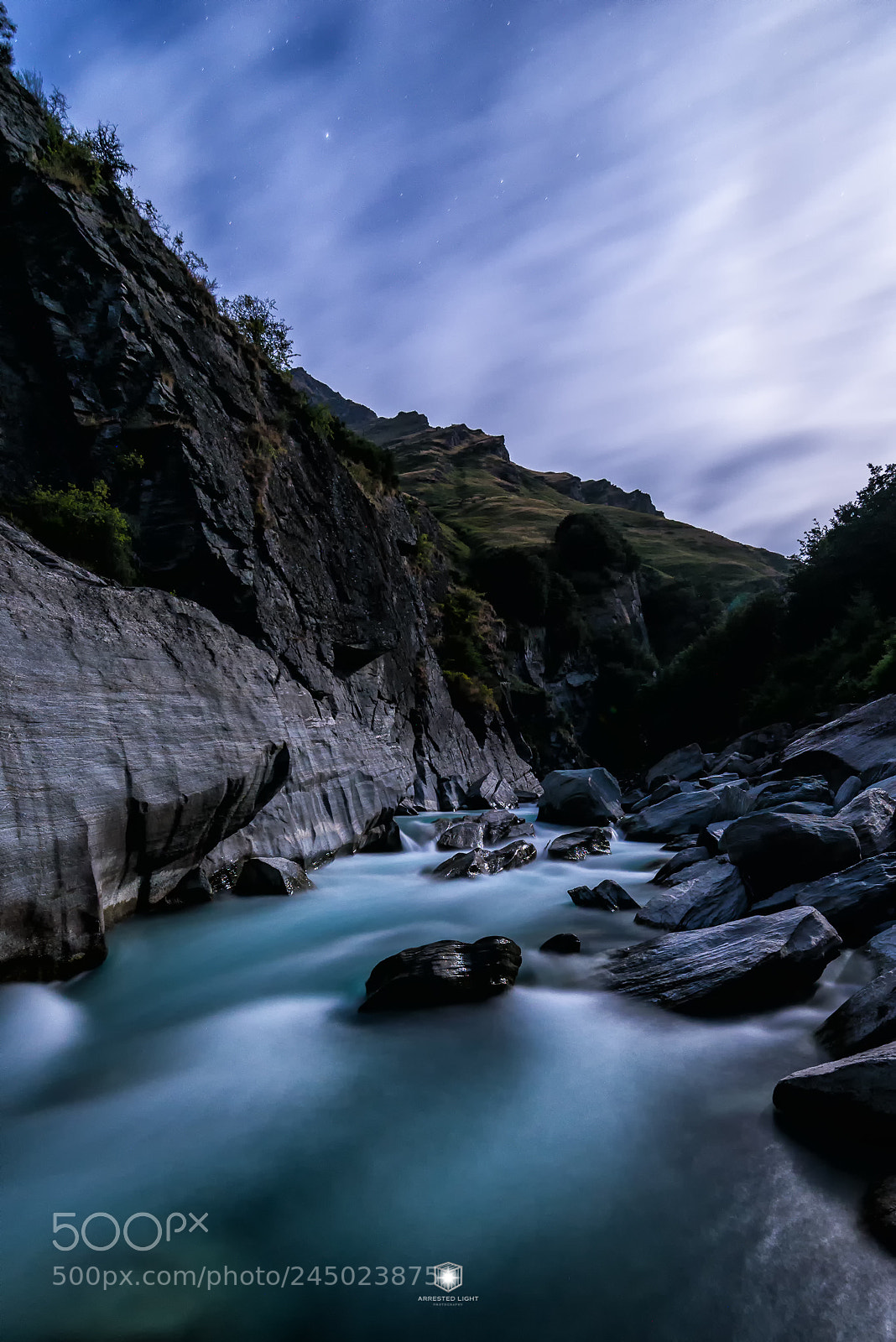 Nikon D610 sample photo. Shotover river at night photography