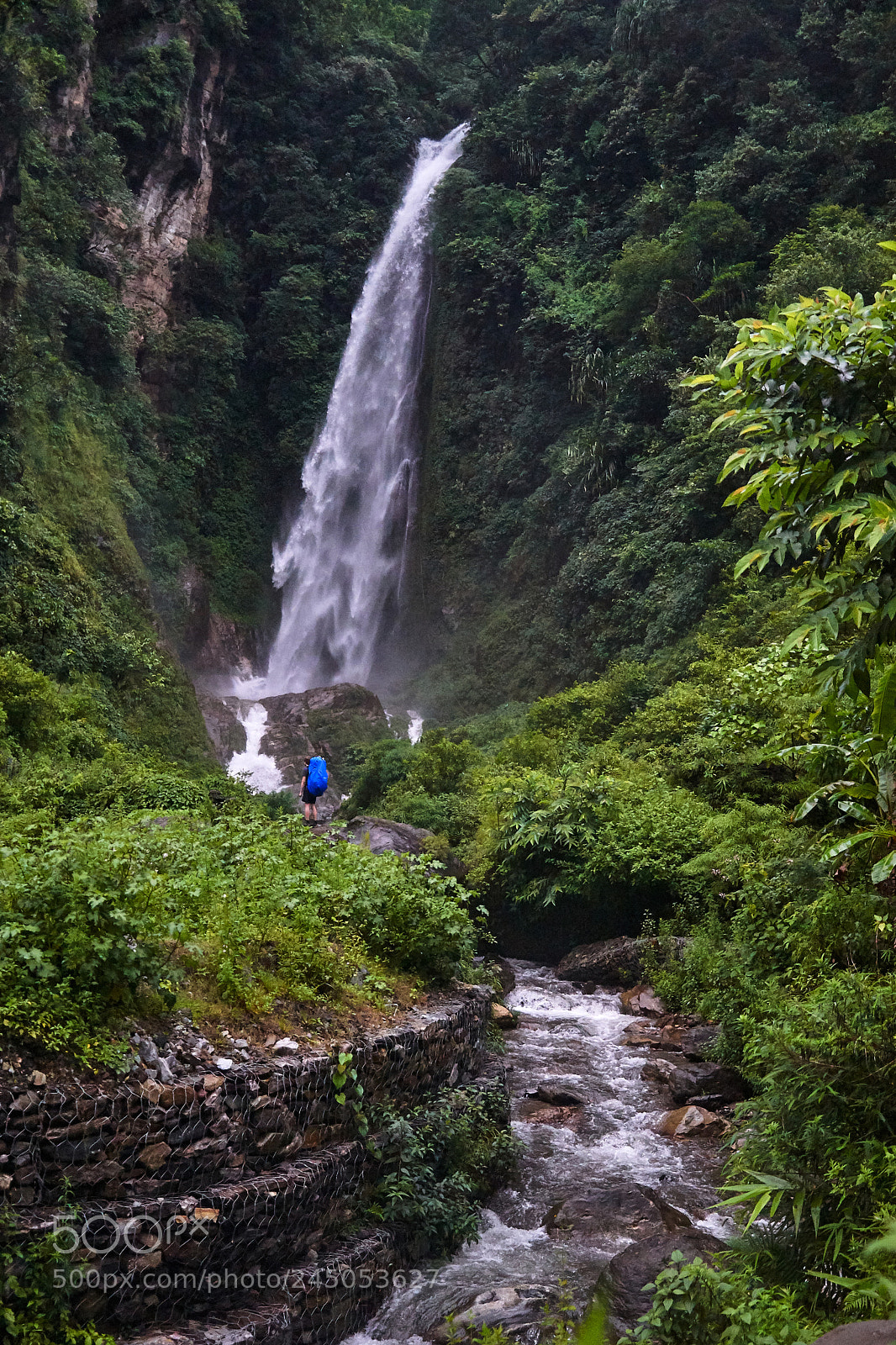 Sony a7 sample photo. Waterfall in nepal photography