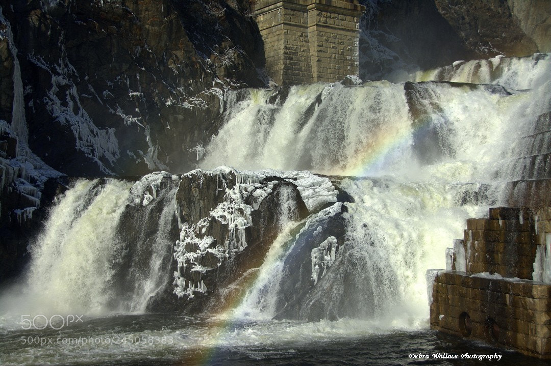 Nikon D7100 sample photo. Croton dam waterfall & rainbow photography