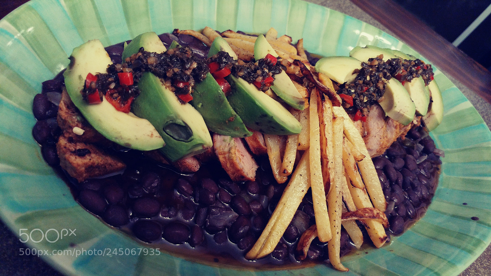 LG G5 sample photo. Pork tenderloin over black photography
