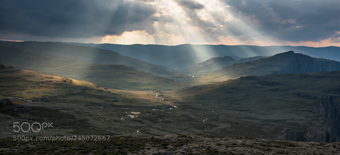 Sony a7R II sample photo. Sunrays in lesotho photography