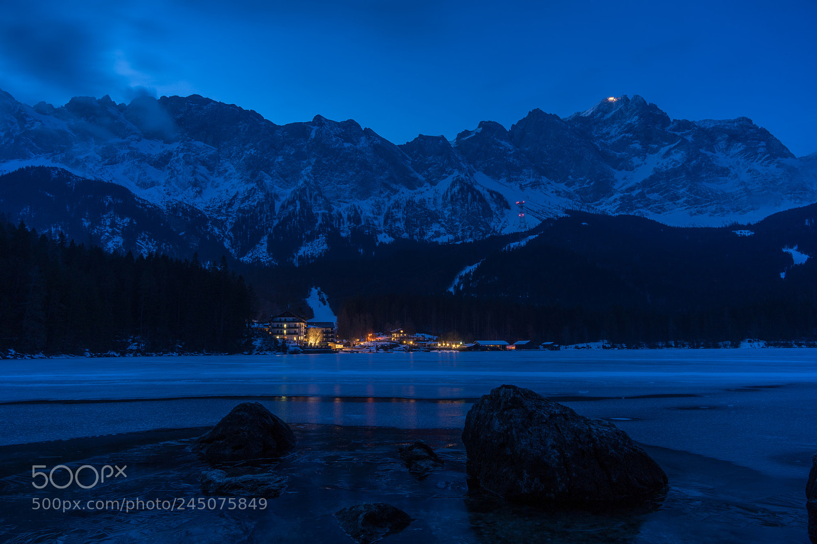 Sony a7 II sample photo. Blaue stunde am eibsee photography