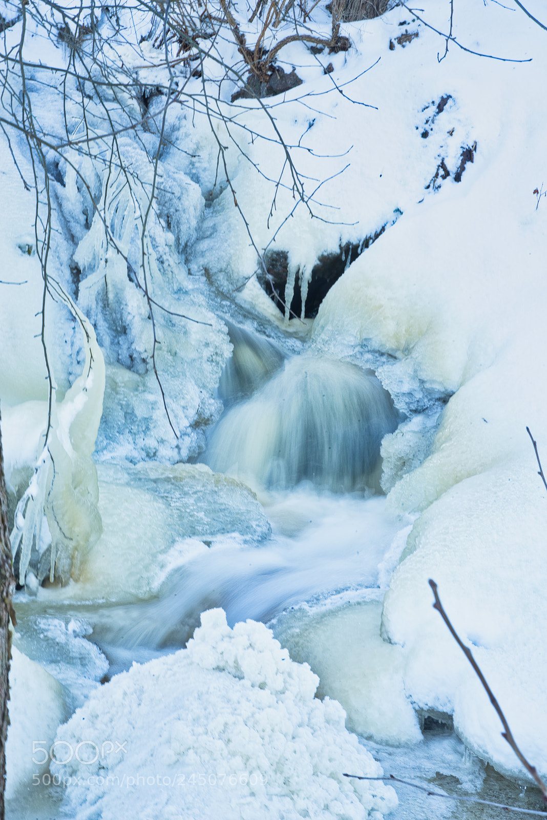 Pentax K-1 sample photo. A winterfall photography