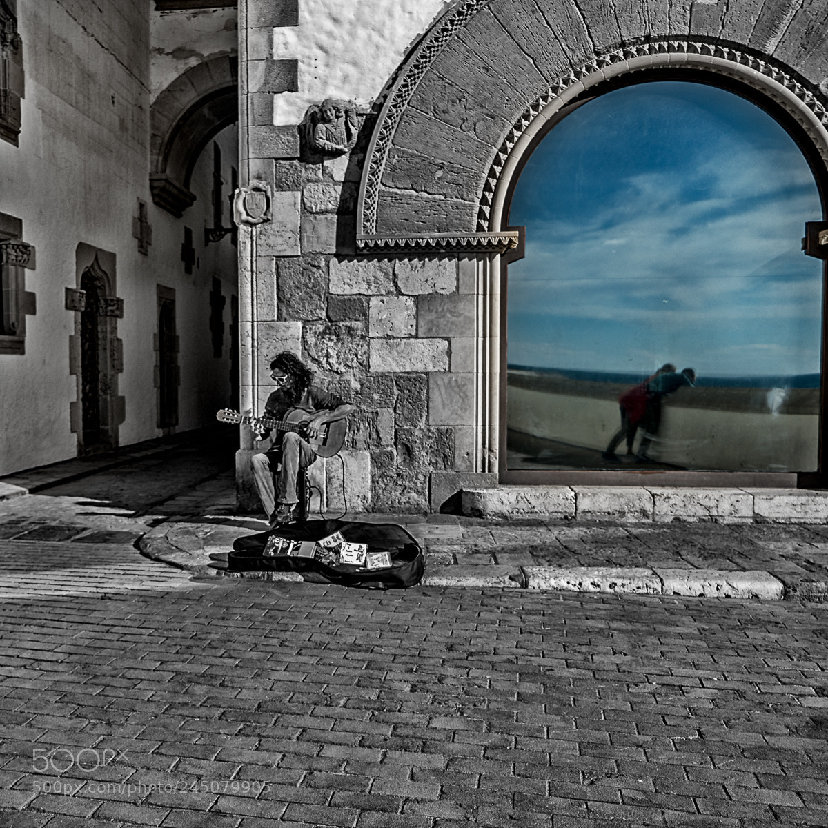 Sony a7R II sample photo. Street musician photography