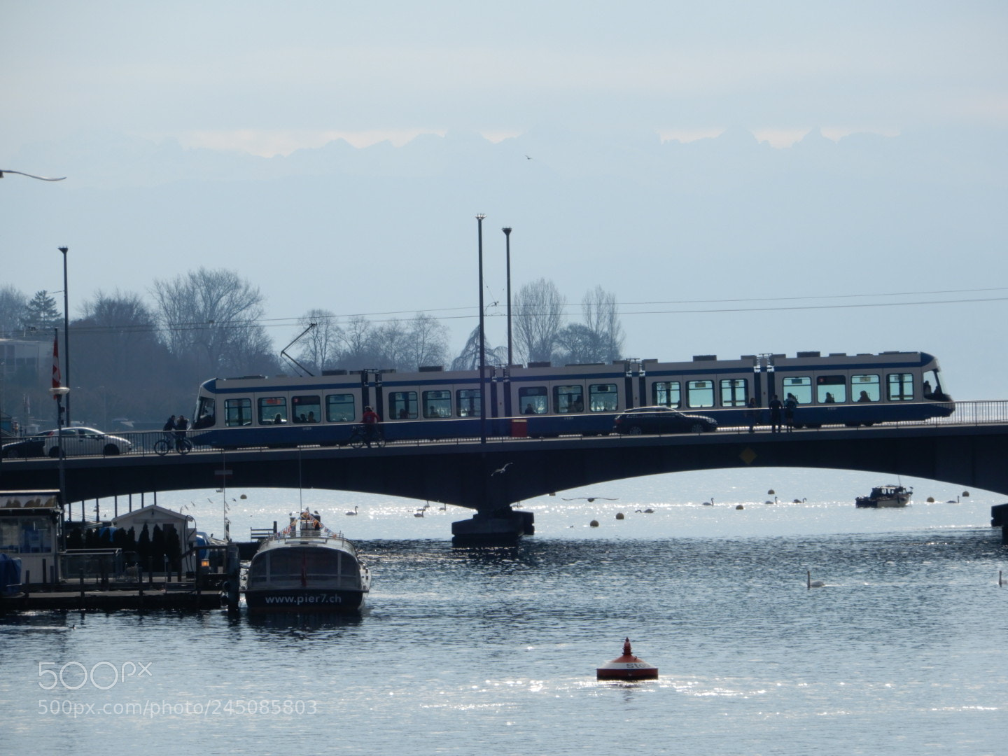 Nikon Coolpix A900 sample photo. Zurich tram over last photography