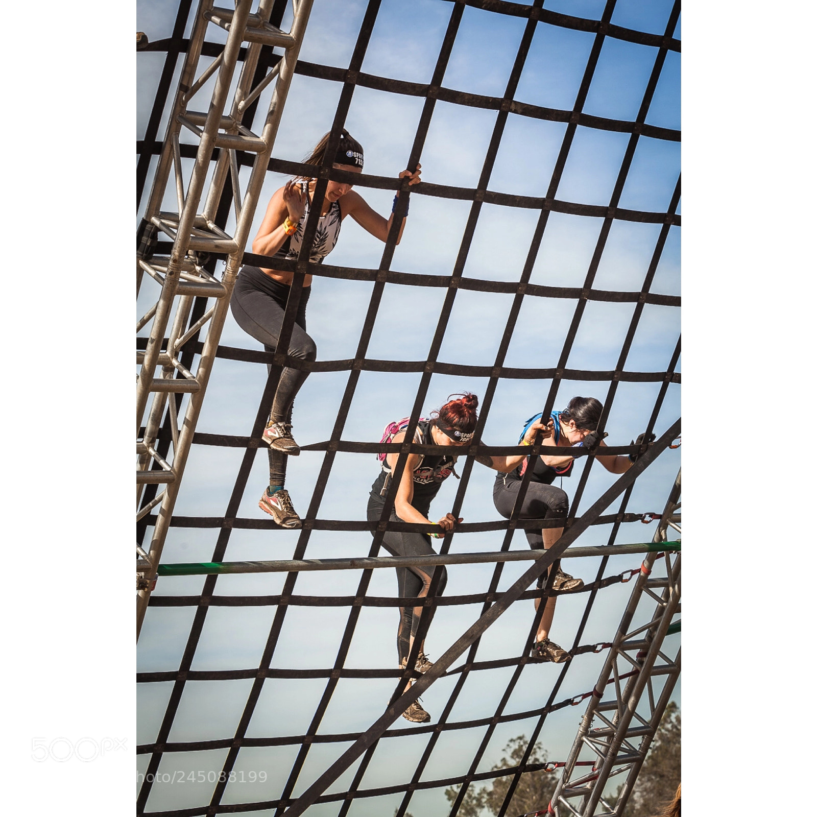 Canon EOS 5D Mark II sample photo. The cargo net obstacle photography