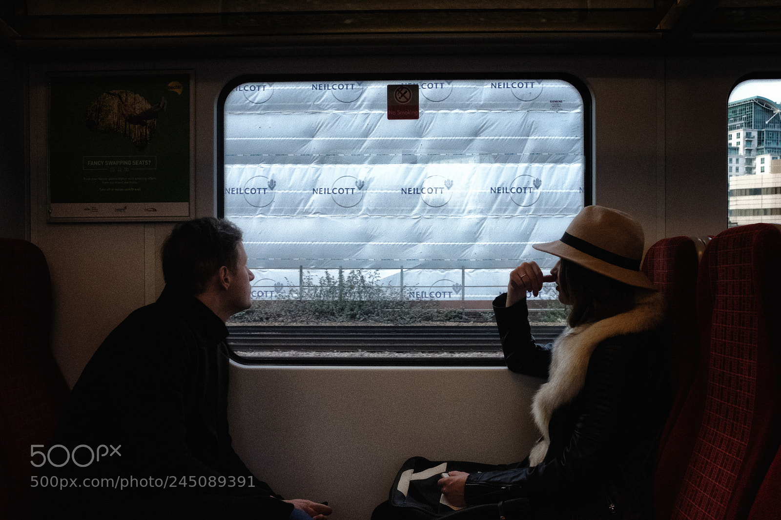 Fujifilm X100F sample photo. Strangers on a train photography