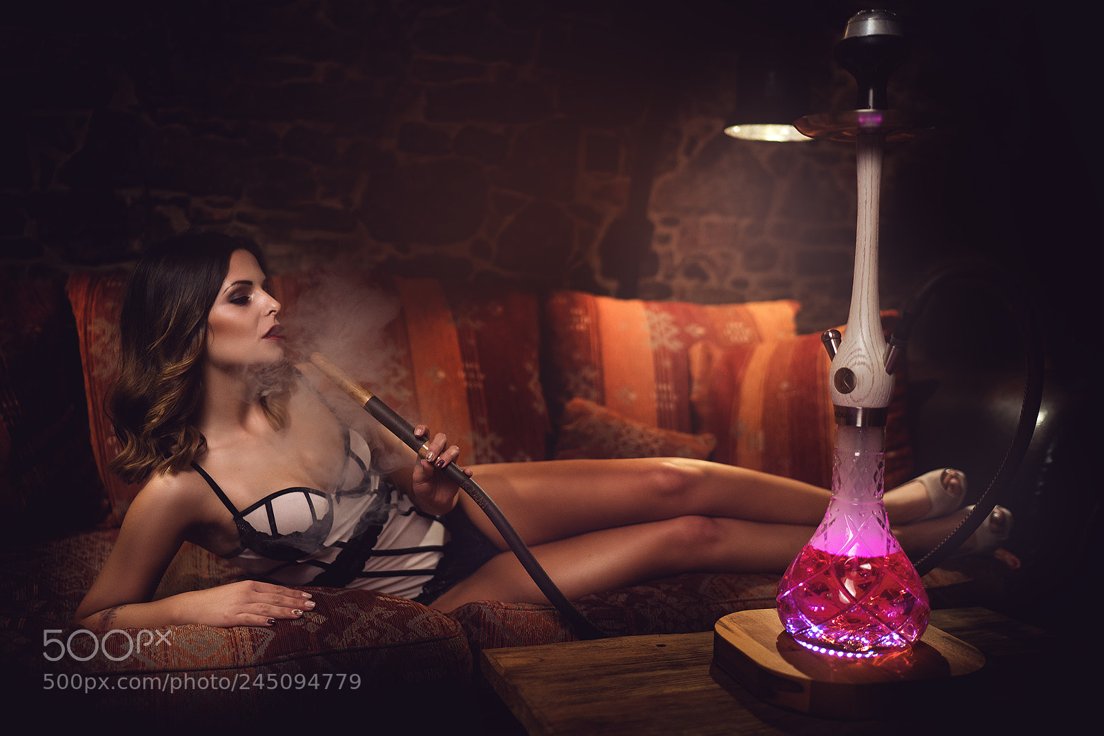 Sony a7R II sample photo. Smoke girl photography