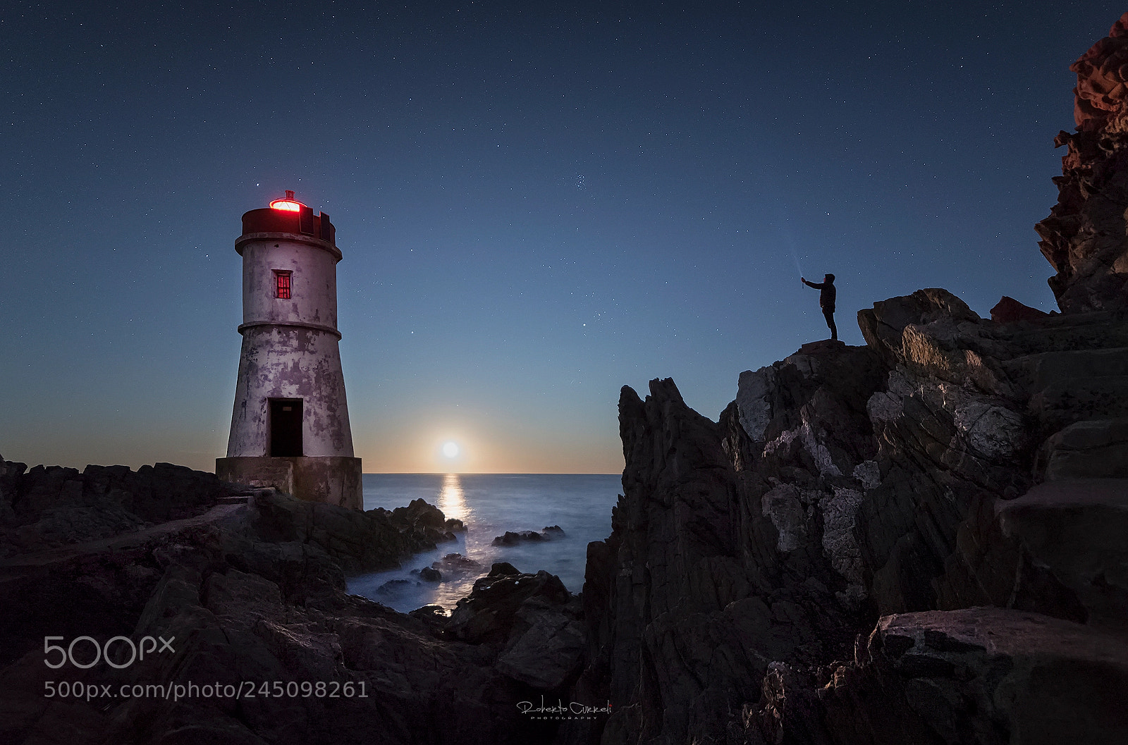 Nikon D610 sample photo. :::moon and lighthouse::: photography