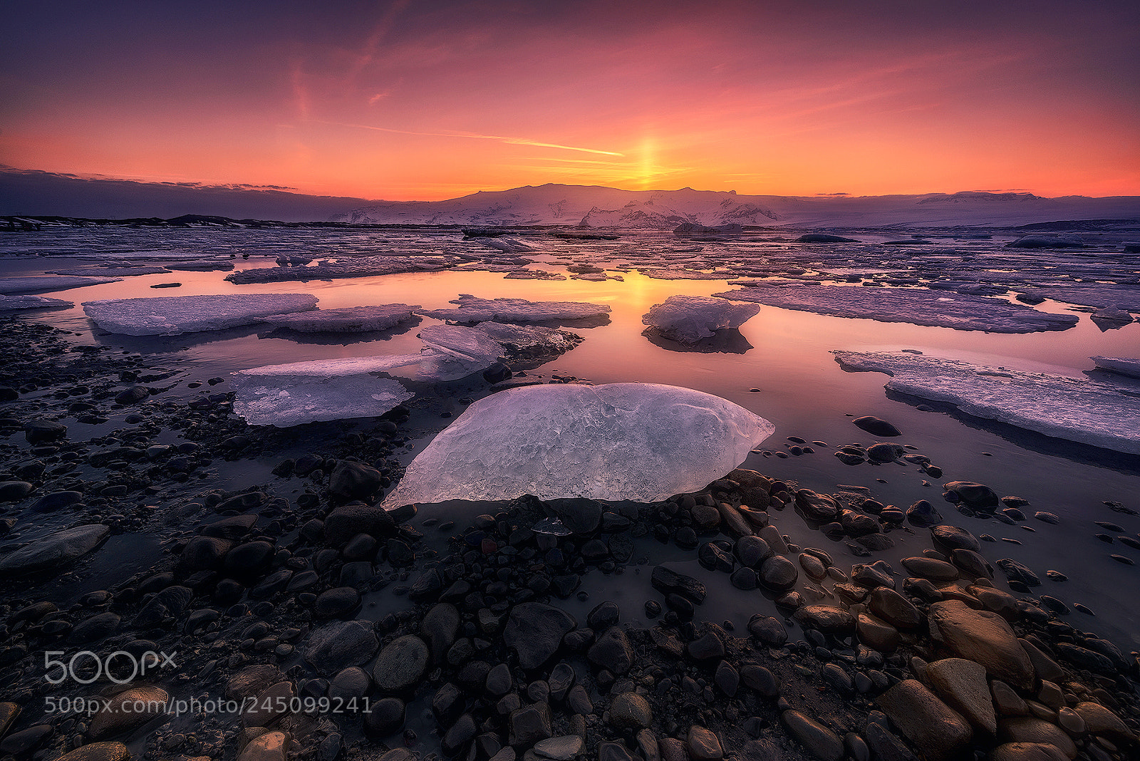 Nikon D800E sample photo. Last lights in jokulsarlon photography