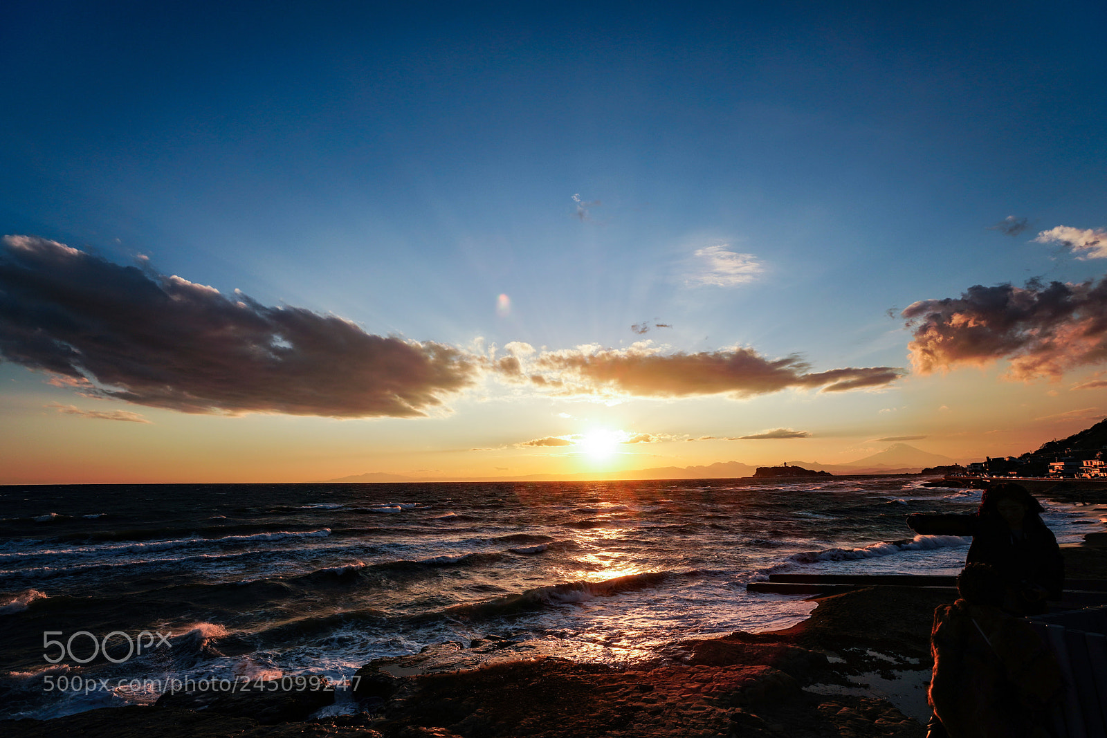 Sony a7R III sample photo. 稲村ヶ崎の夕景。 photography
