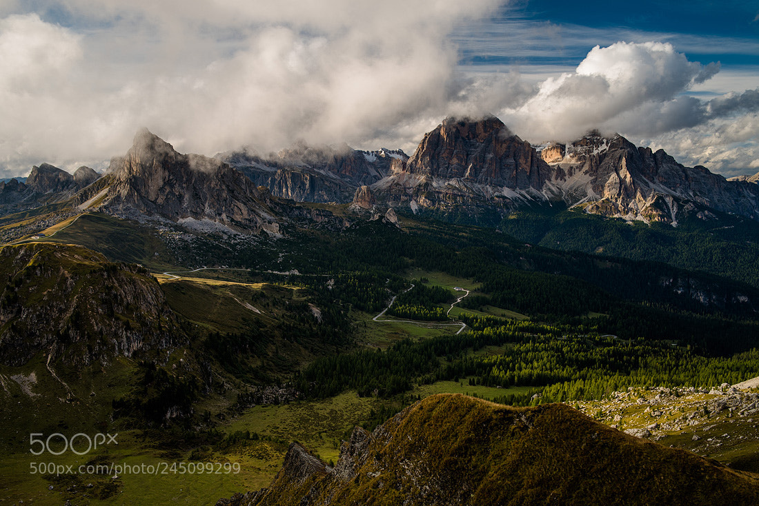 Pentax K-1 sample photo. Cloudy over passo giau photography