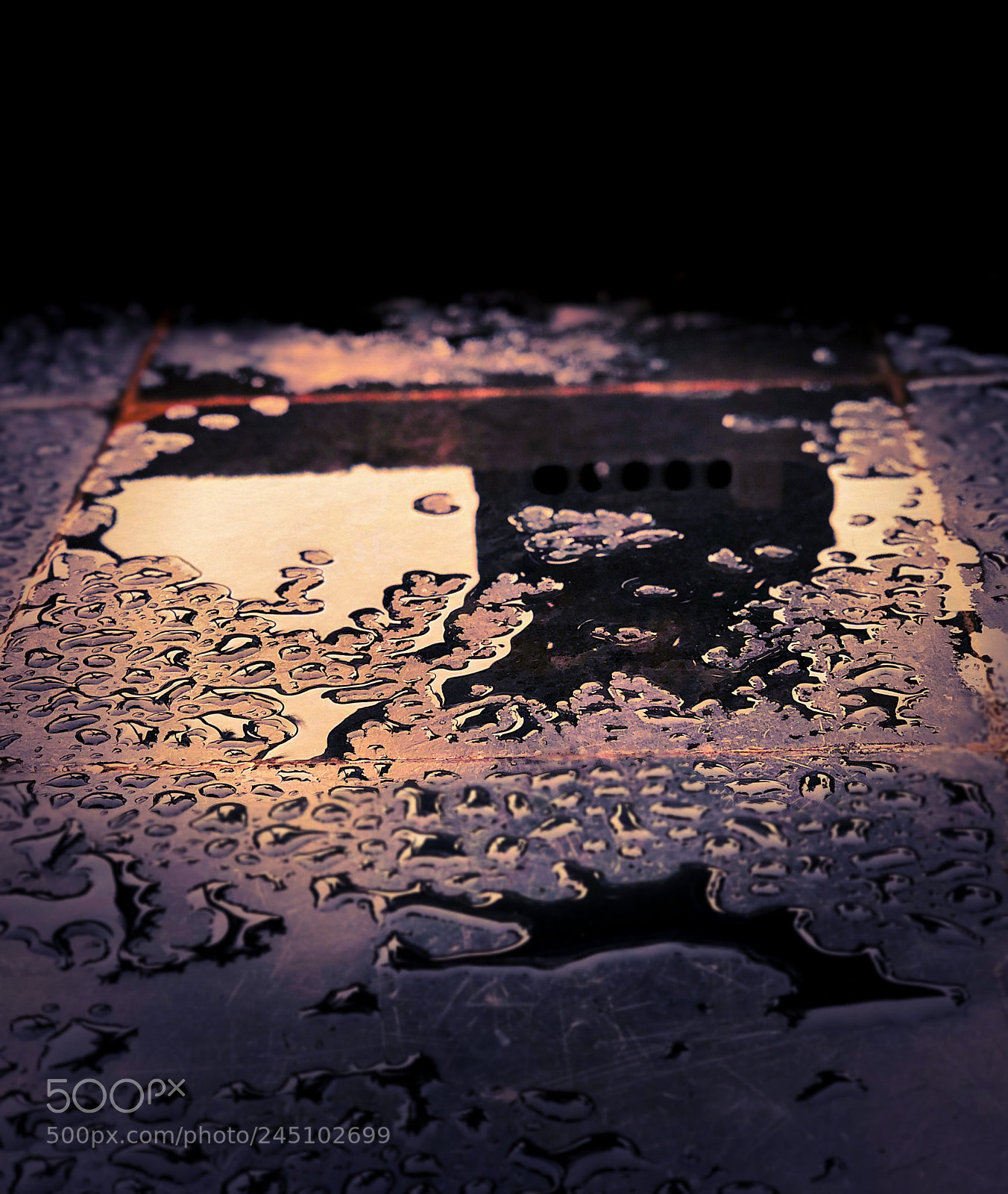Apple iPhone X sample photo. Rain spot reflection photography