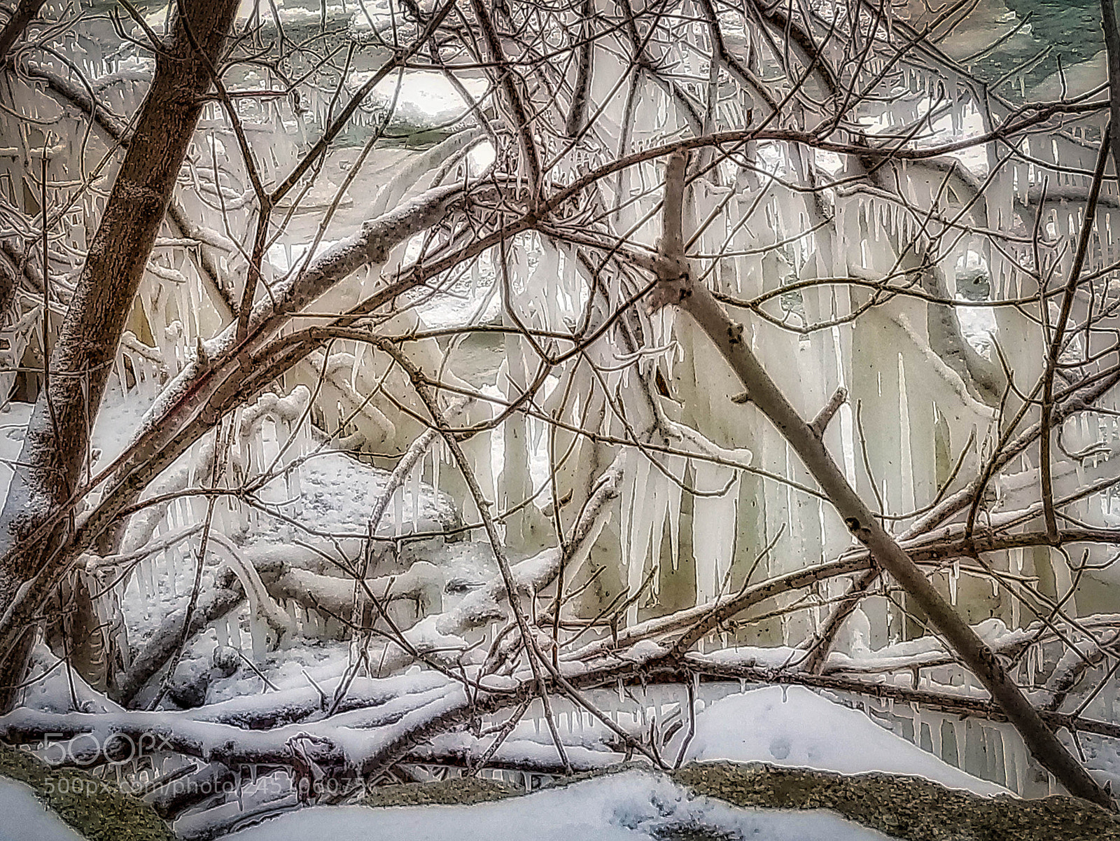 Samsung Galaxy S8+ sample photo. Icy shoreline luminar2018 photography