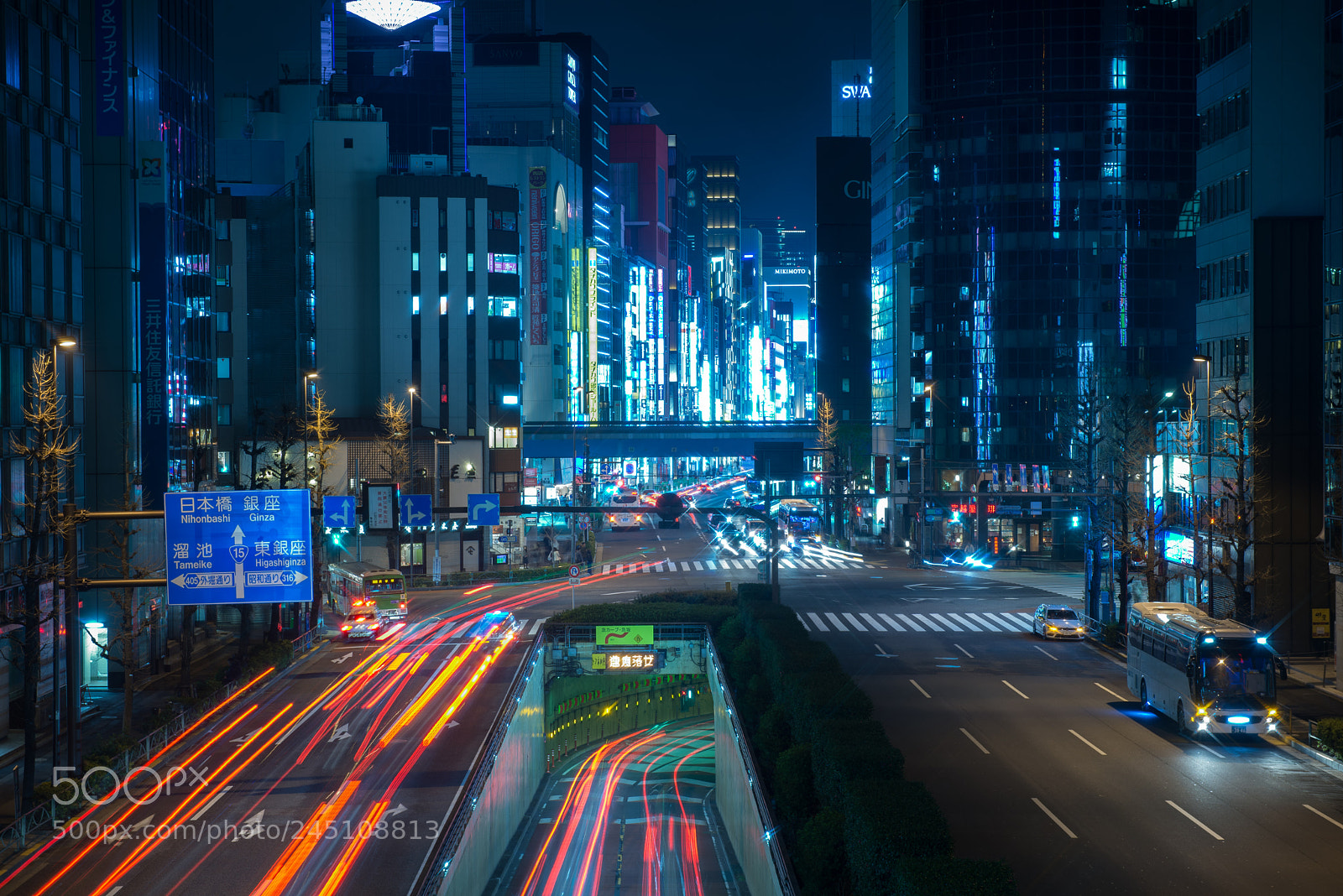 Nikon D610 sample photo. Shimbashi nighttrail photography