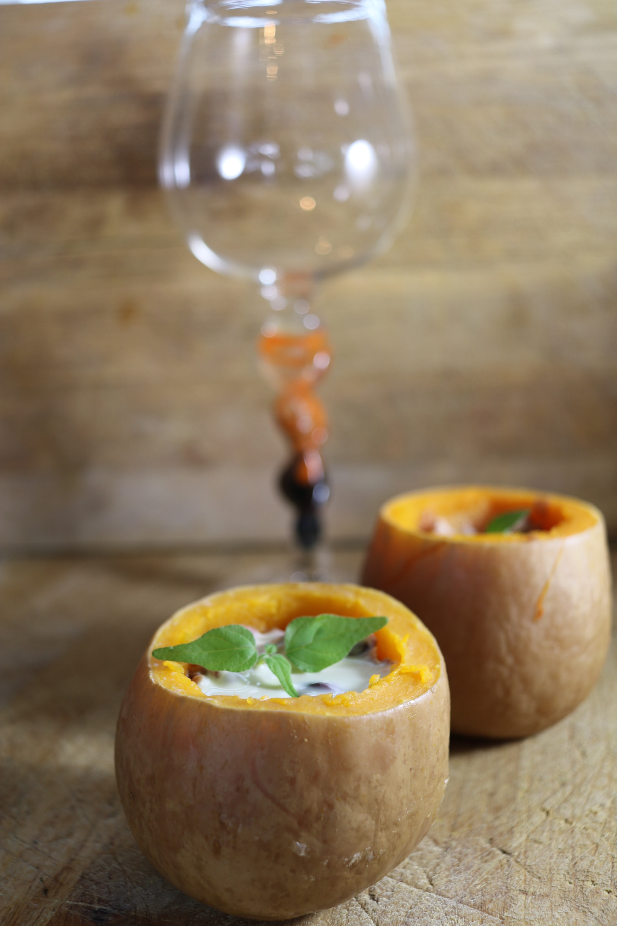 Canon EF-S 24mm F2.8 STM sample photo. Pumpkin and wine glass photography