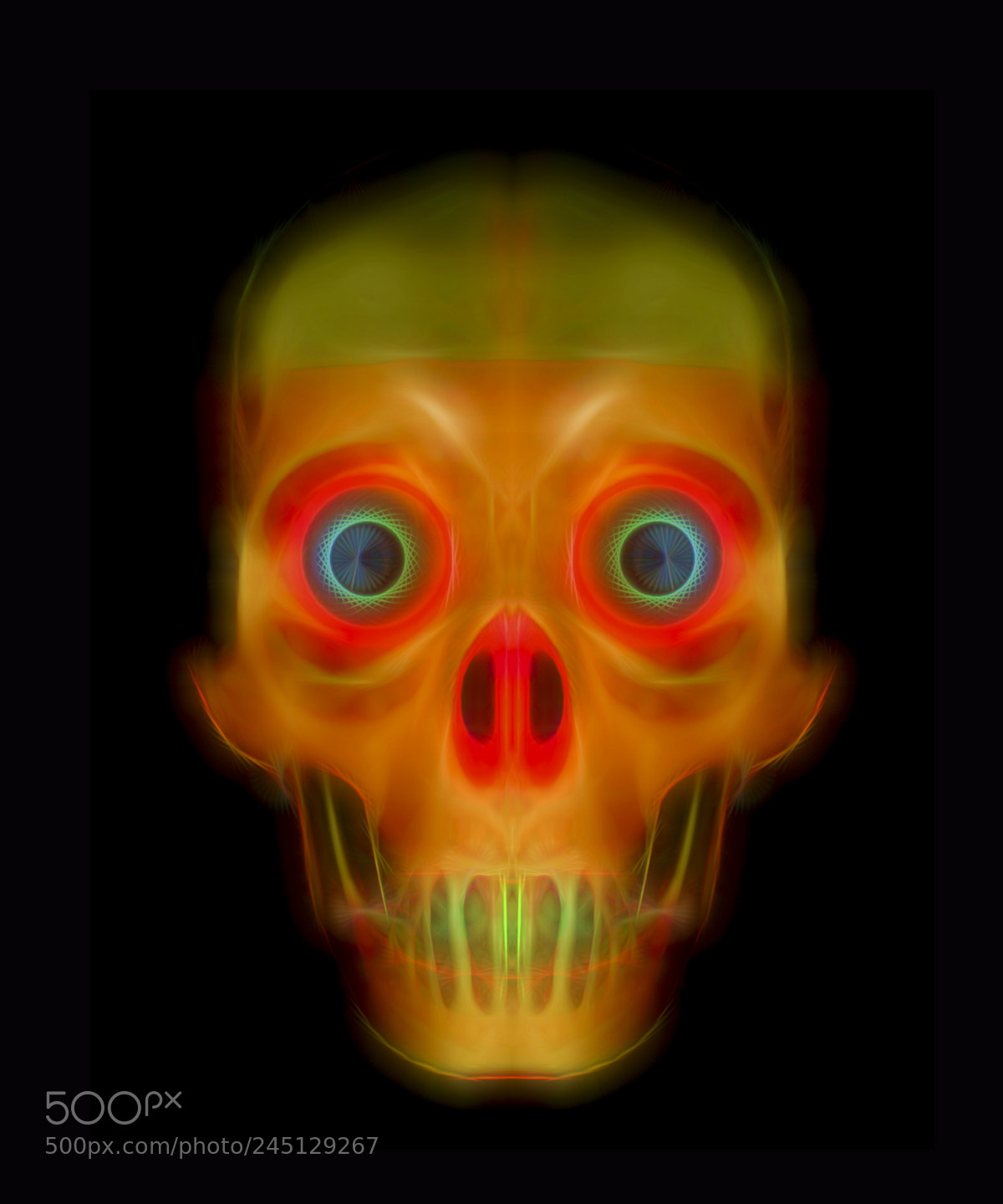Olympus PEN E-P5 sample photo. Human skull with red photography
