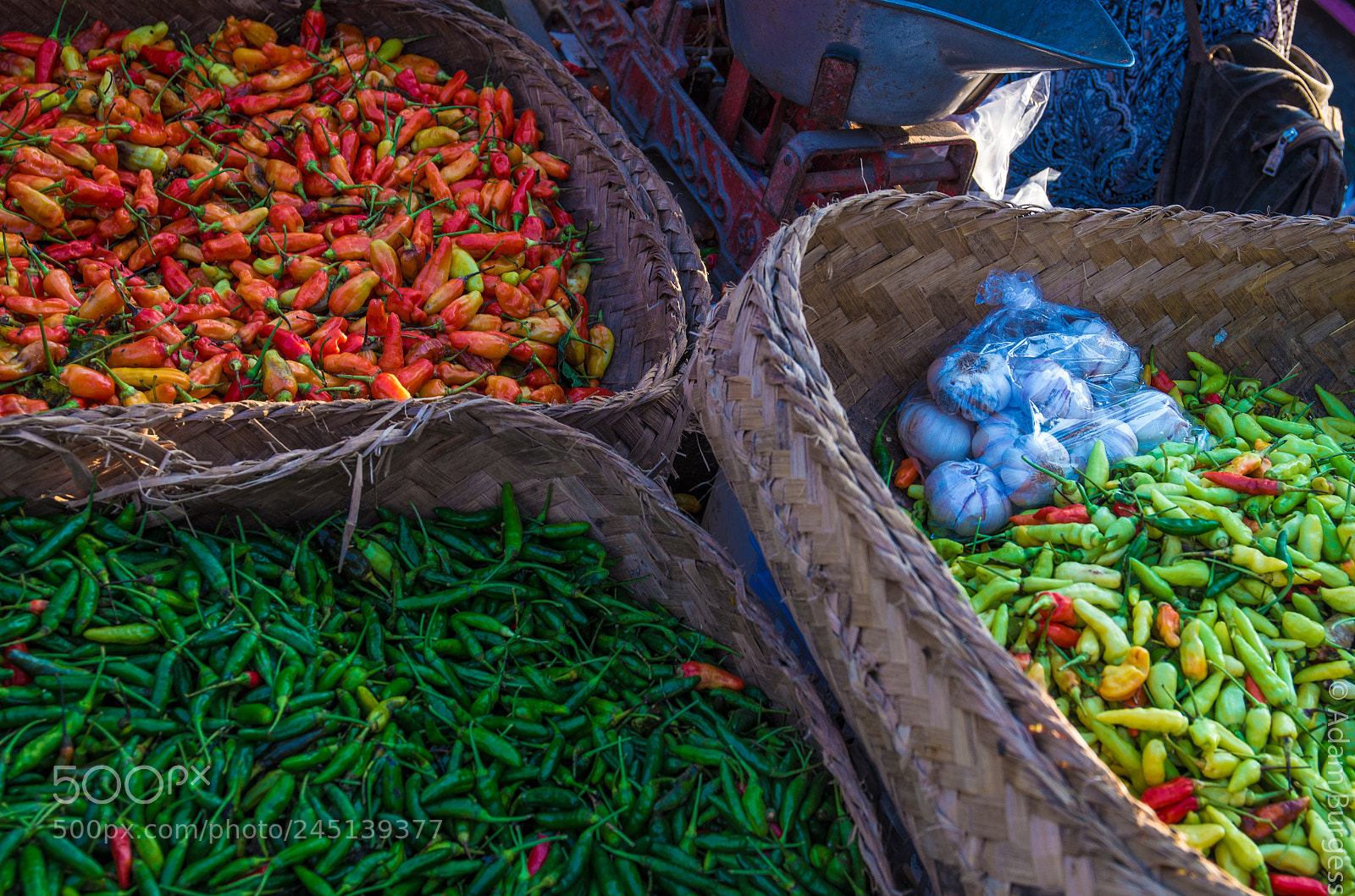 Pentax K-30 sample photo. Baskets of chilli photography