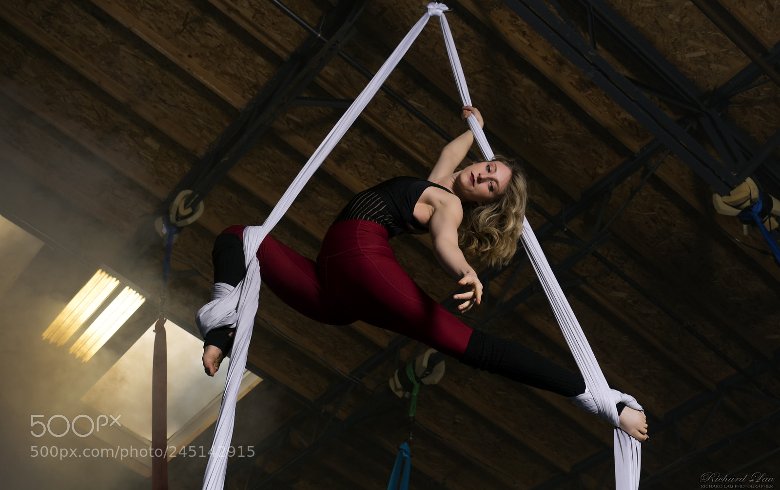 Sony a7 II sample photo. Aerial silk dancer photography