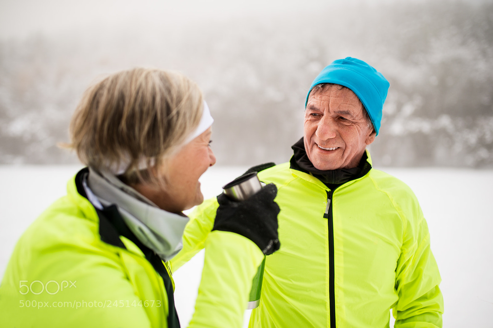 Nikon D4S sample photo. Senior couple cross-country skiing. photography