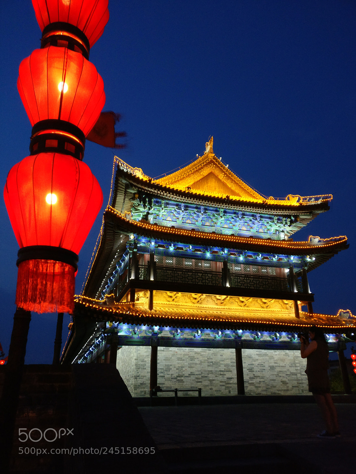 OnePlus A3003 sample photo. Temple by night photography