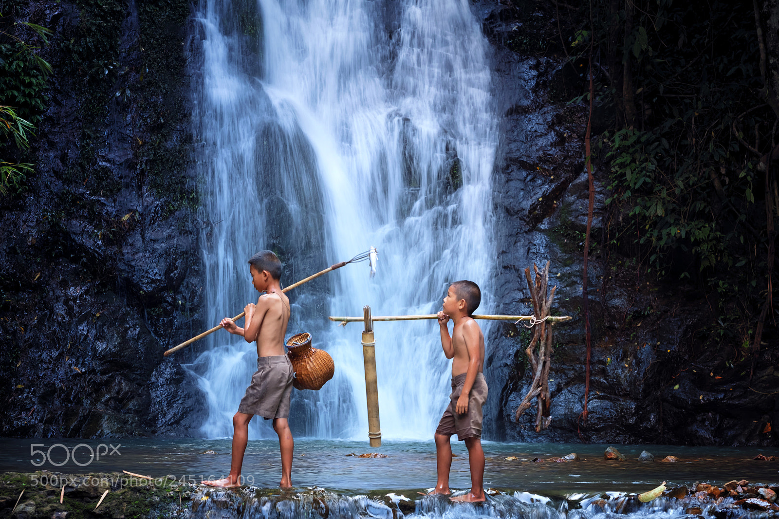 Fujifilm X-T2 sample photo. Two boy fishing at photography