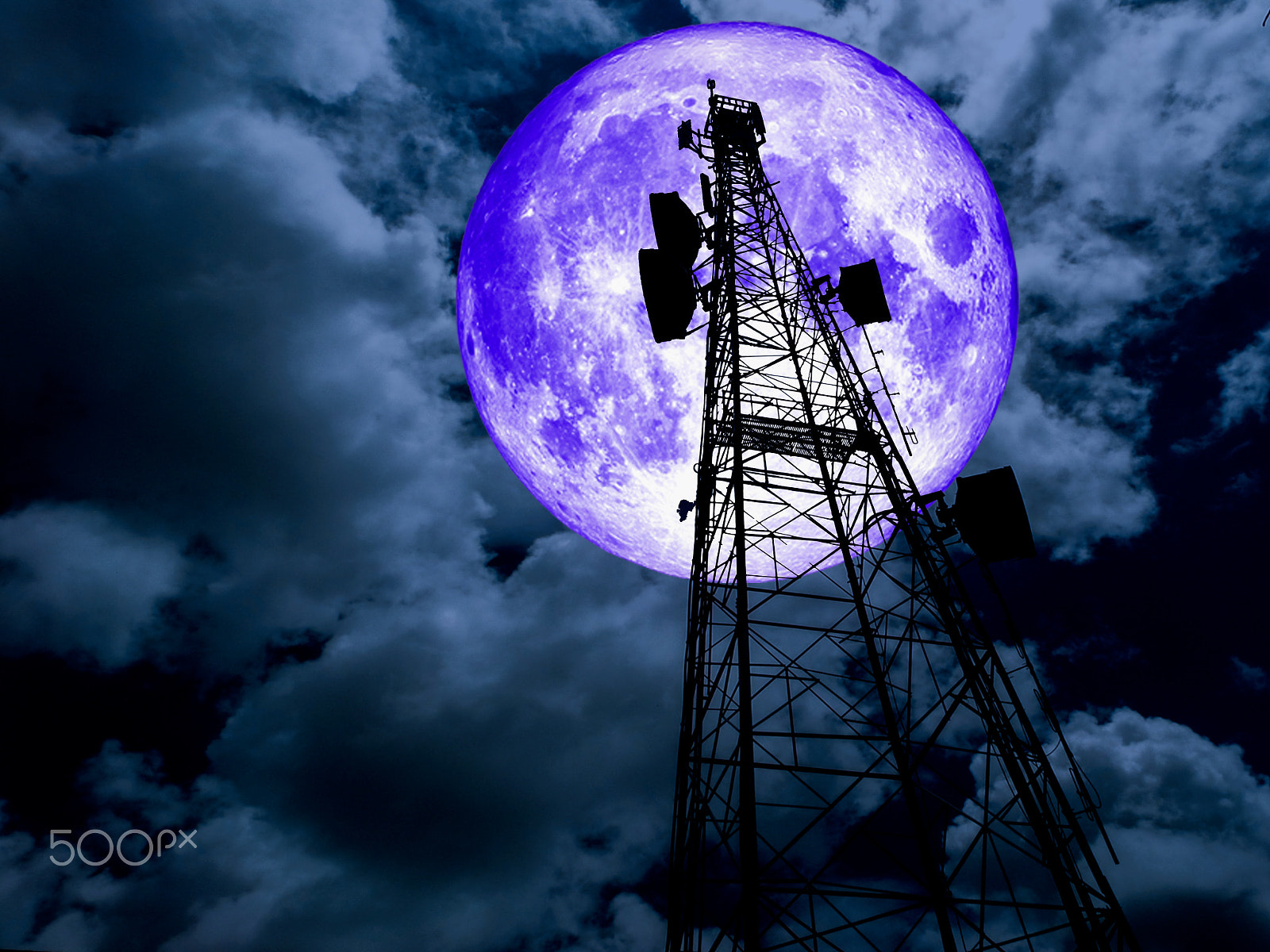 Samsung WB250F/WB251F/WB252F sample photo. Silhouette pillar station and dark sky full moon photography