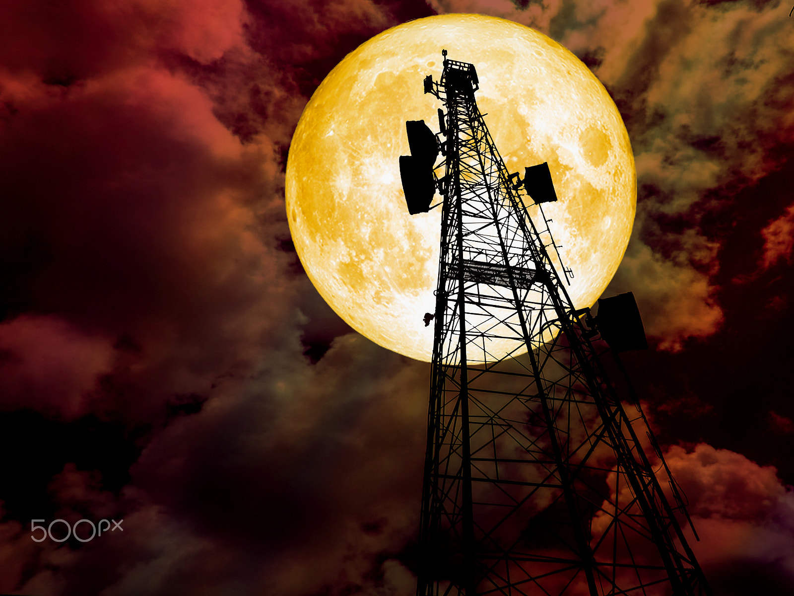 Samsung WB250F/WB251F/WB252F sample photo. Super blood moon silhouette pillar station dark red sky photography