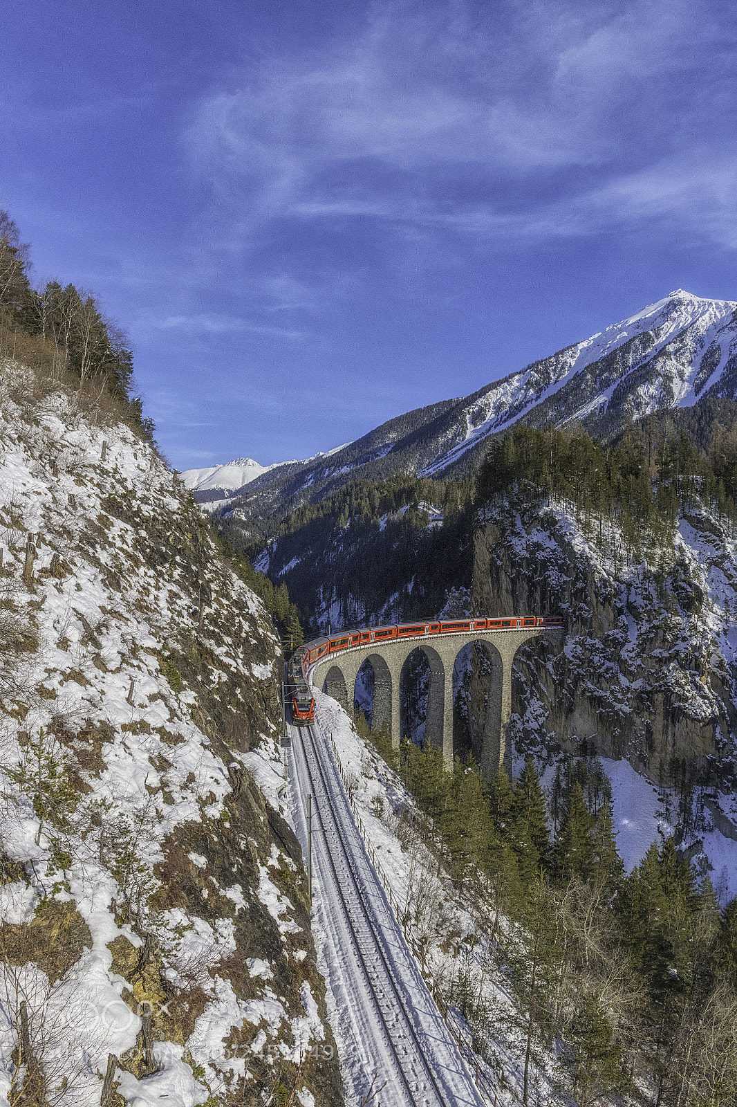 Nikon D850 sample photo. Train at the landwasserviadukt photography