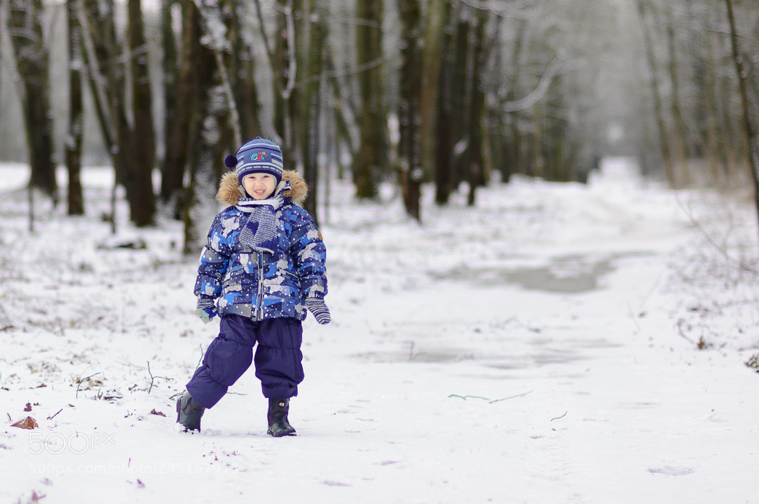 Nikon D50 sample photo. Winter lane photography