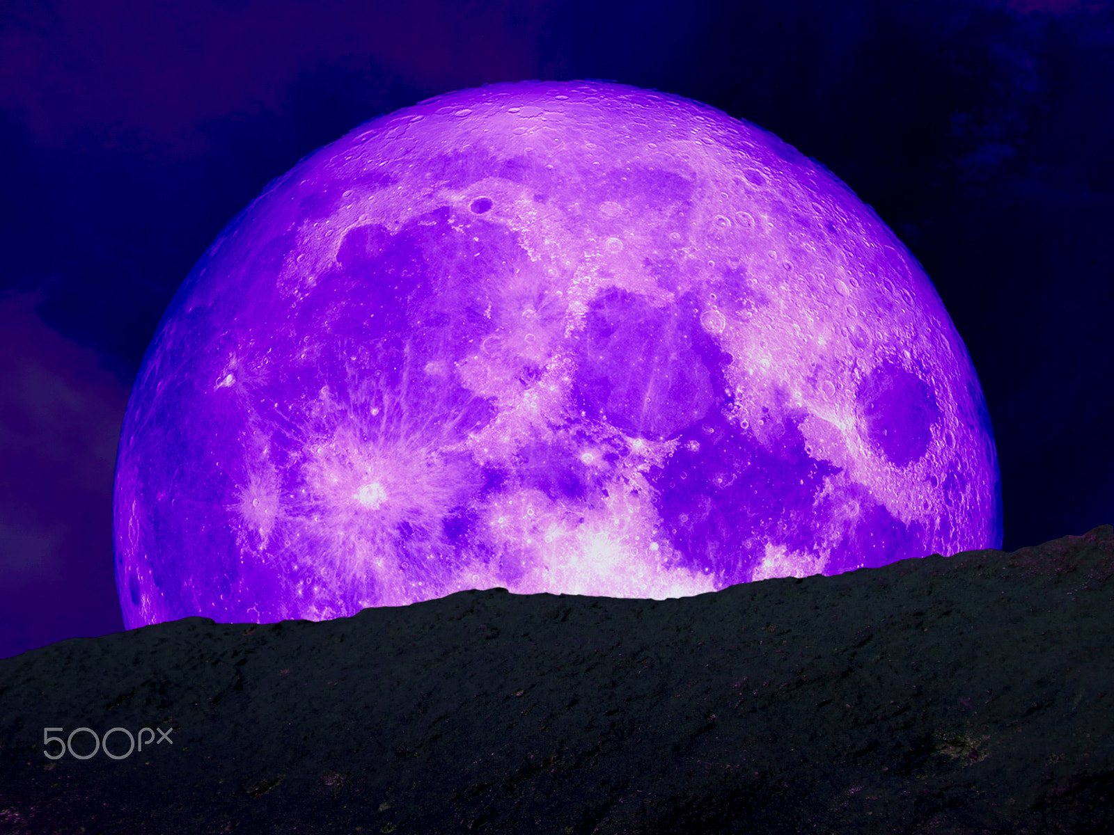 Samsung WB250F/WB251F/WB252F sample photo. Super purple moon back middle on mountain photography