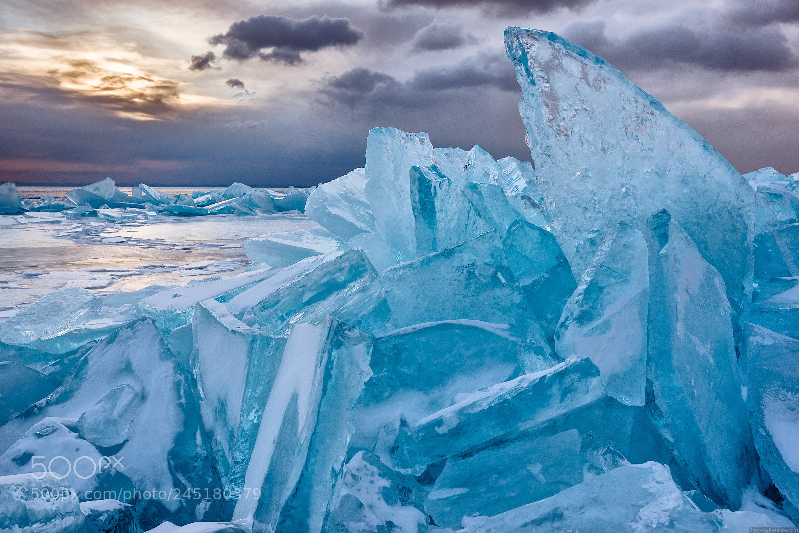 Nikon D800 sample photo. Baikal ice on sunrise photography