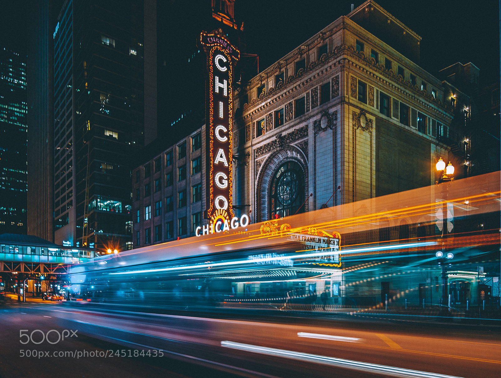 Nikon D700 sample photo. Chicago light trails photography