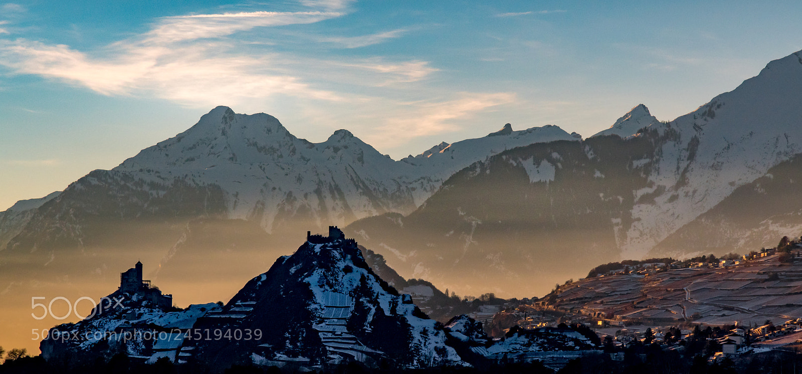 Nikon D500 sample photo. Sion winter sunset photography