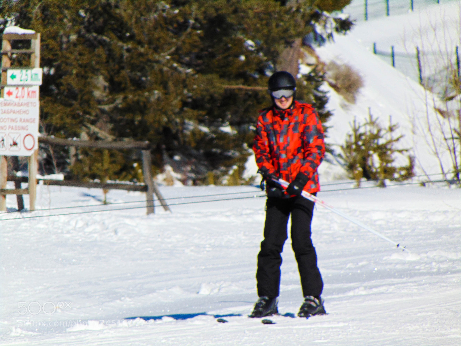 Sony Cyber-shot DSC-H300 sample photo. Skier photography