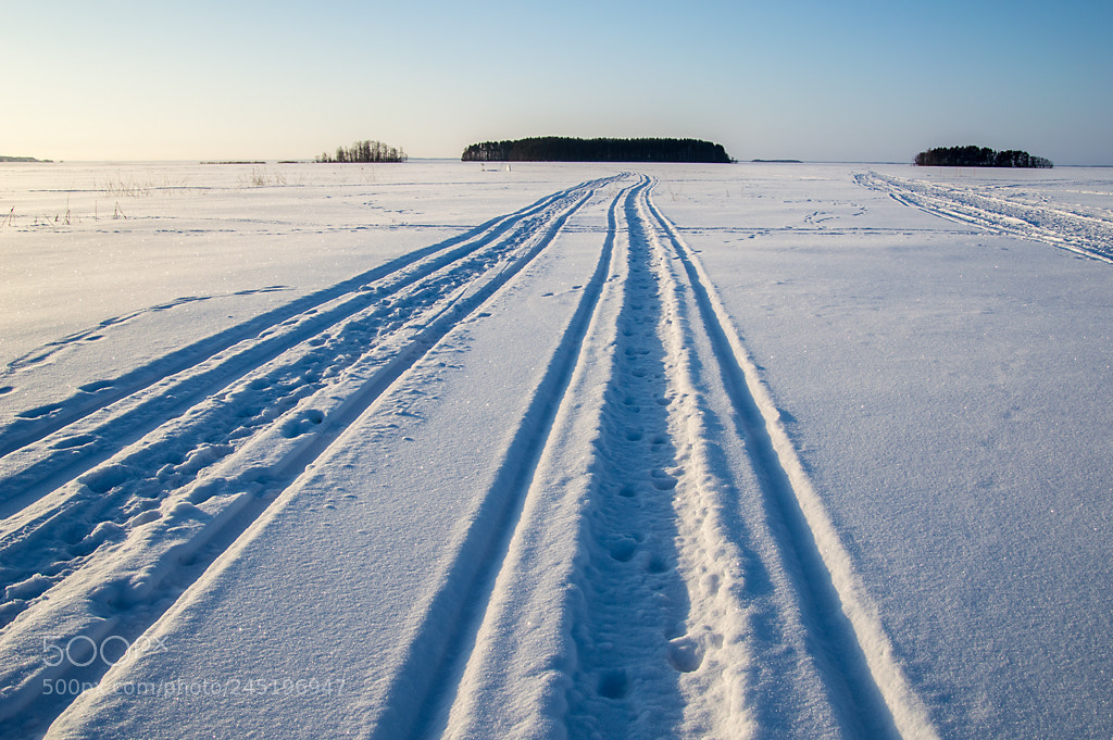 Nikon D3200 sample photo. Frozen lake - finland photography