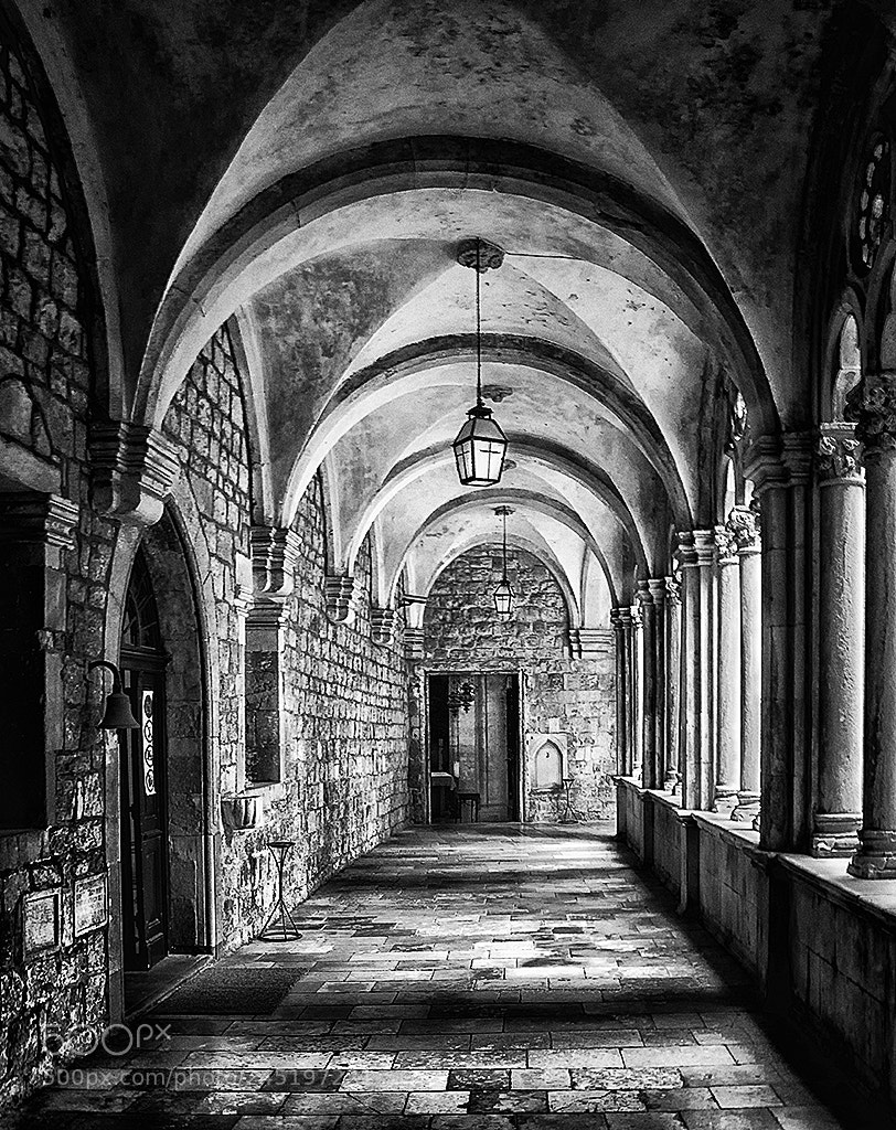 Nikon D300 sample photo. Dubrovnik monastary hall photography