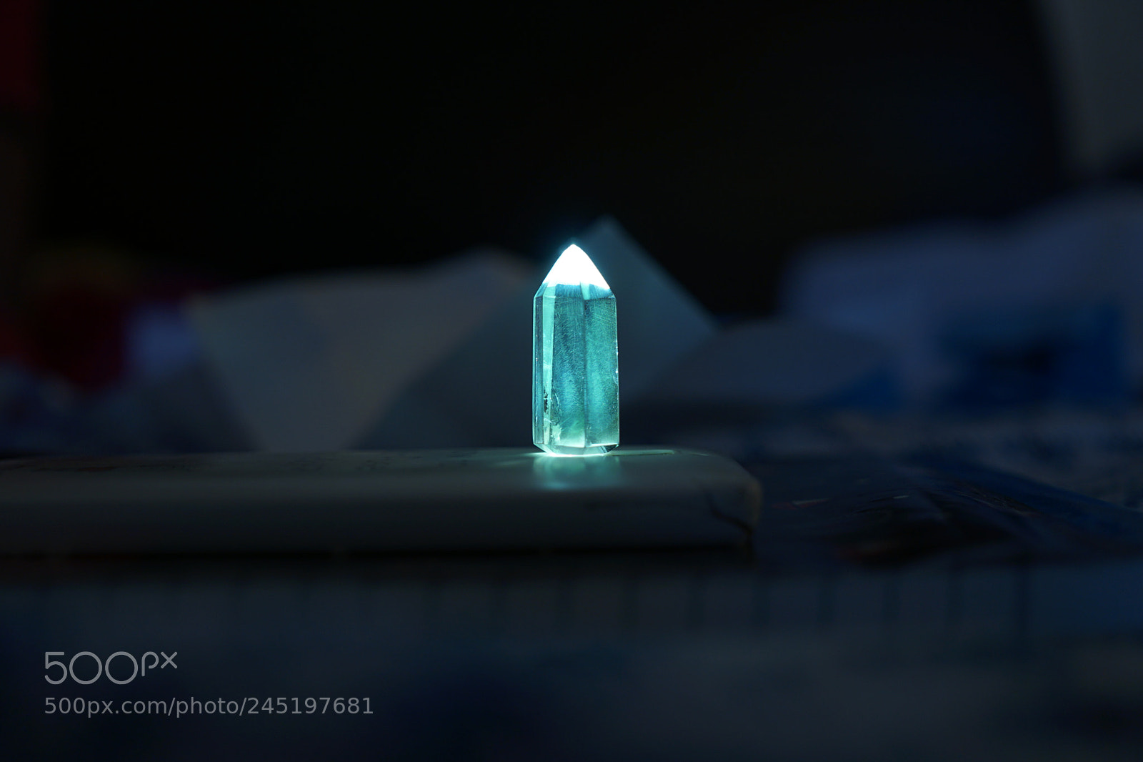 Sony a6300 sample photo. The crystal in blue photography