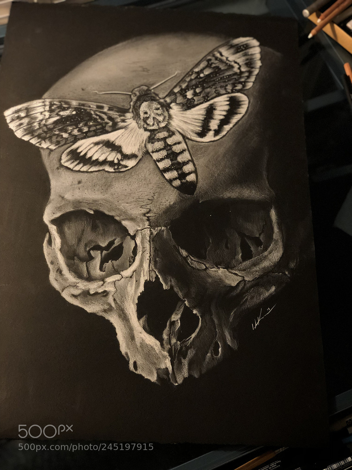 Apple iPhone X sample photo. White charcoal on black photography