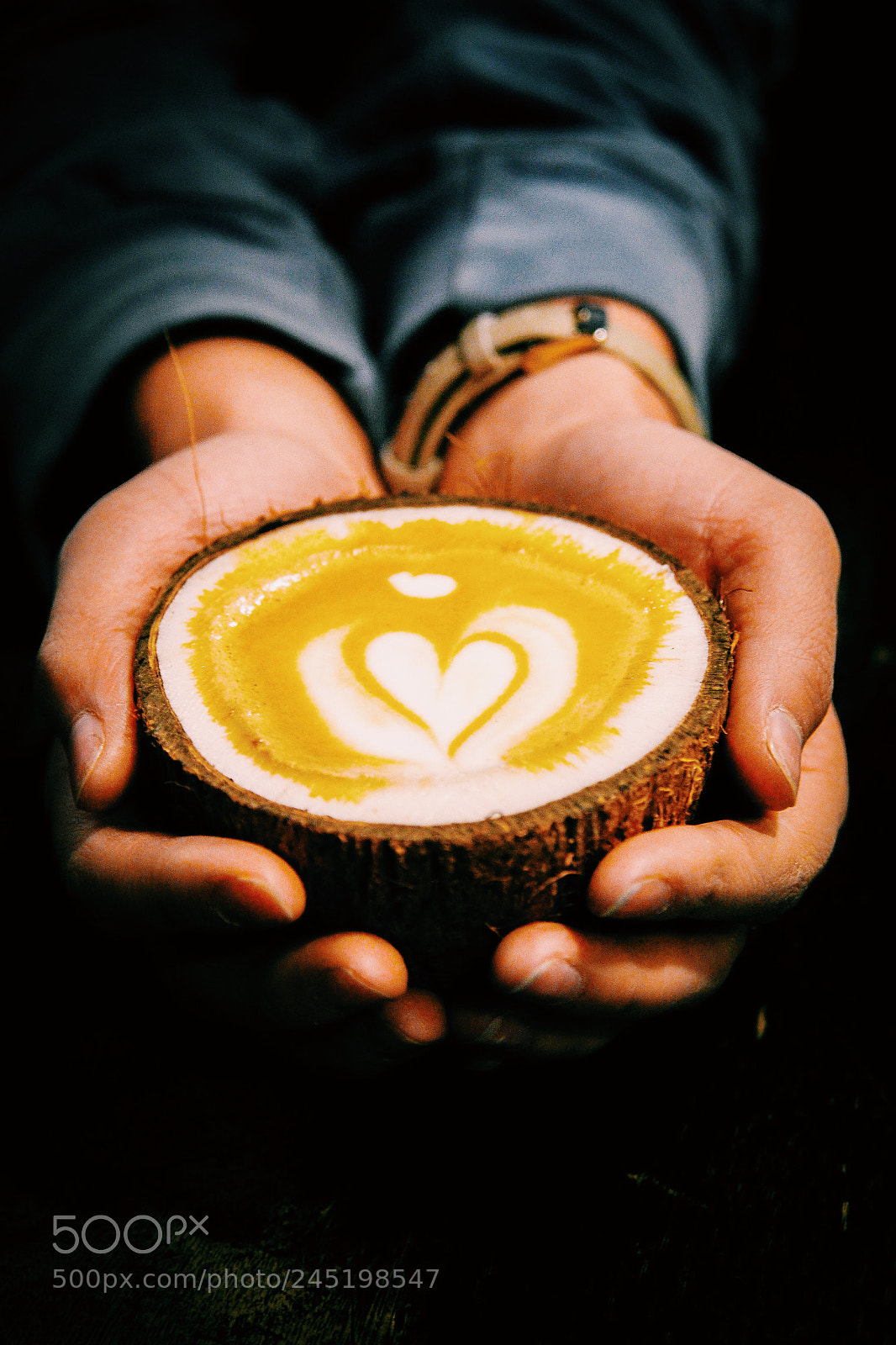 Nikon D3100 sample photo. Latte in a coconut photography