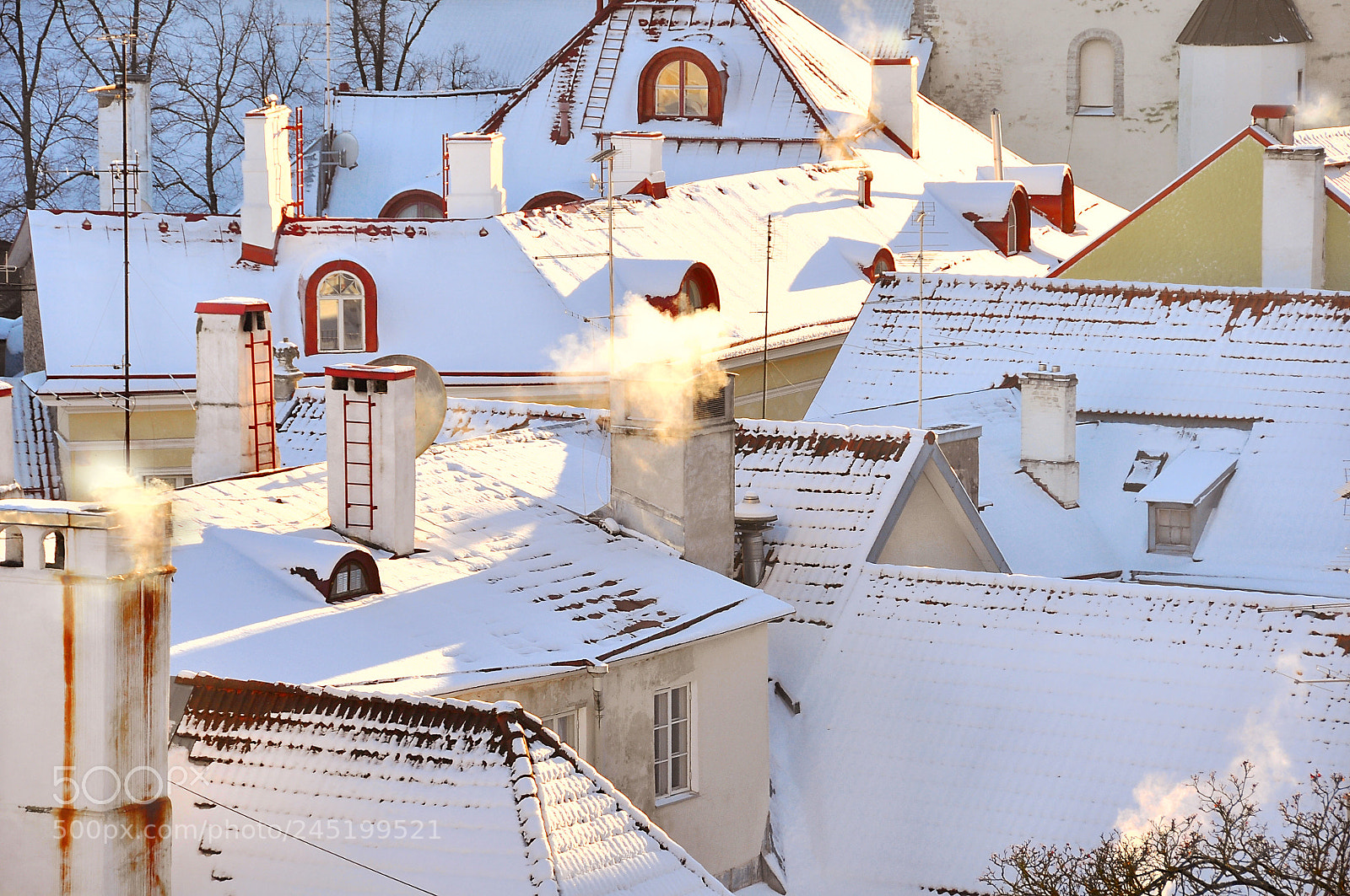 Nikon D90 sample photo. Winter on the roofs... photography