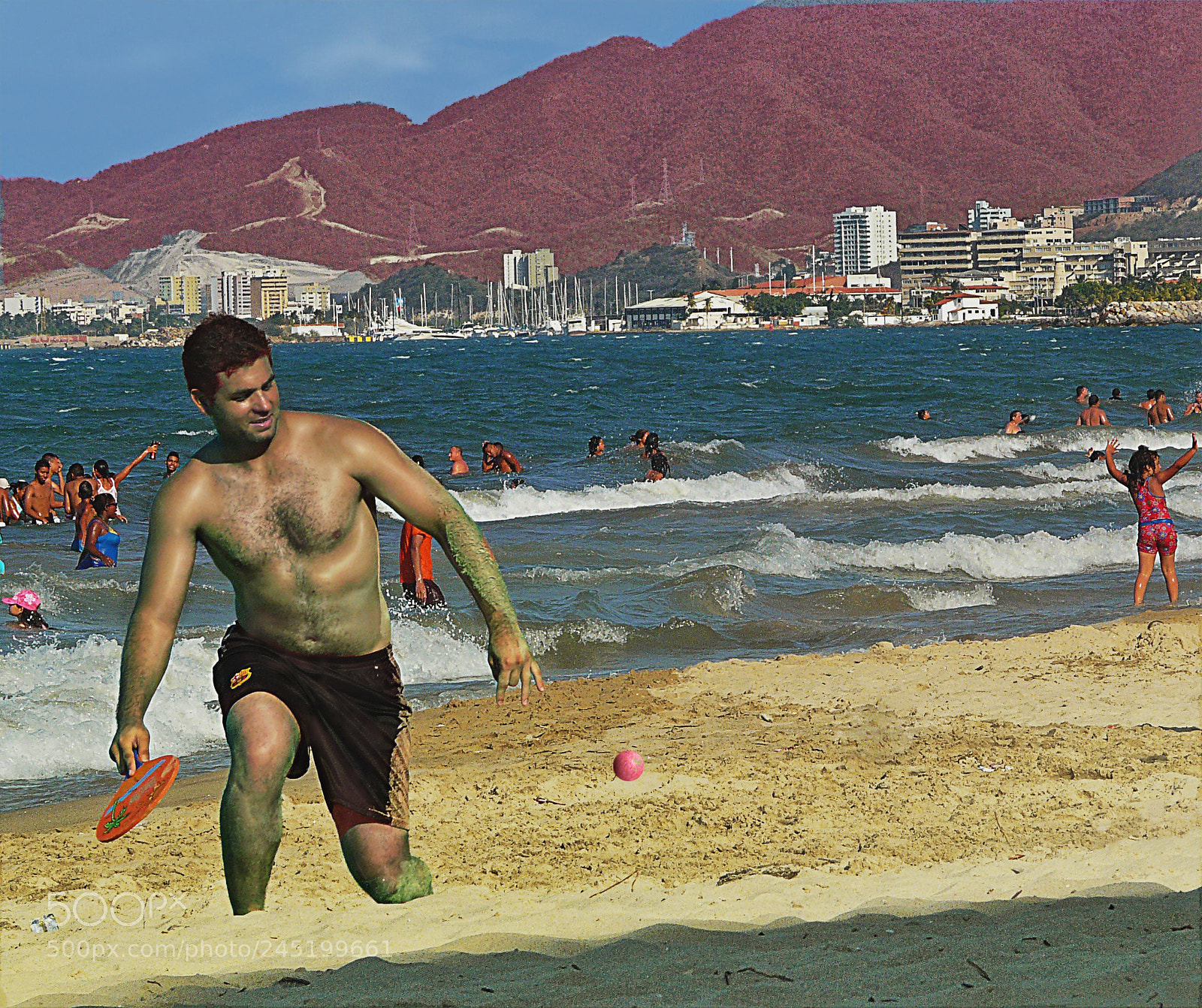 Panasonic DMC-FZ18 sample photo. Beach game photography