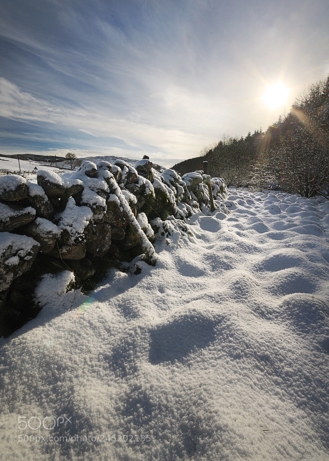 Pentax K-5 sample photo. Dyke in snow photography