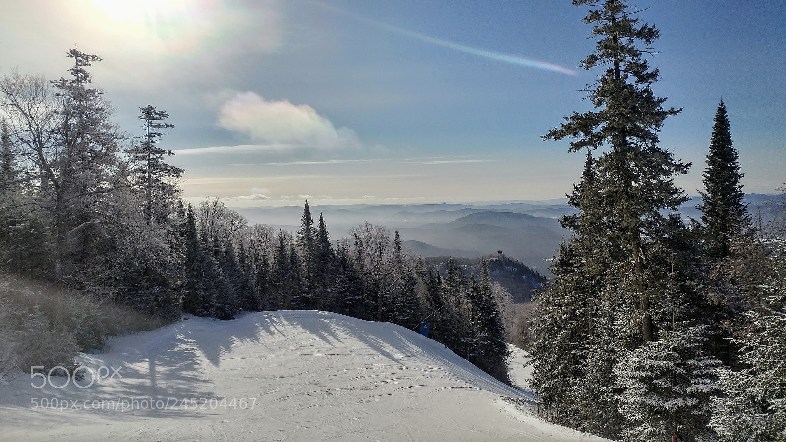 LG G5 sample photo. Frozen ski hill photography