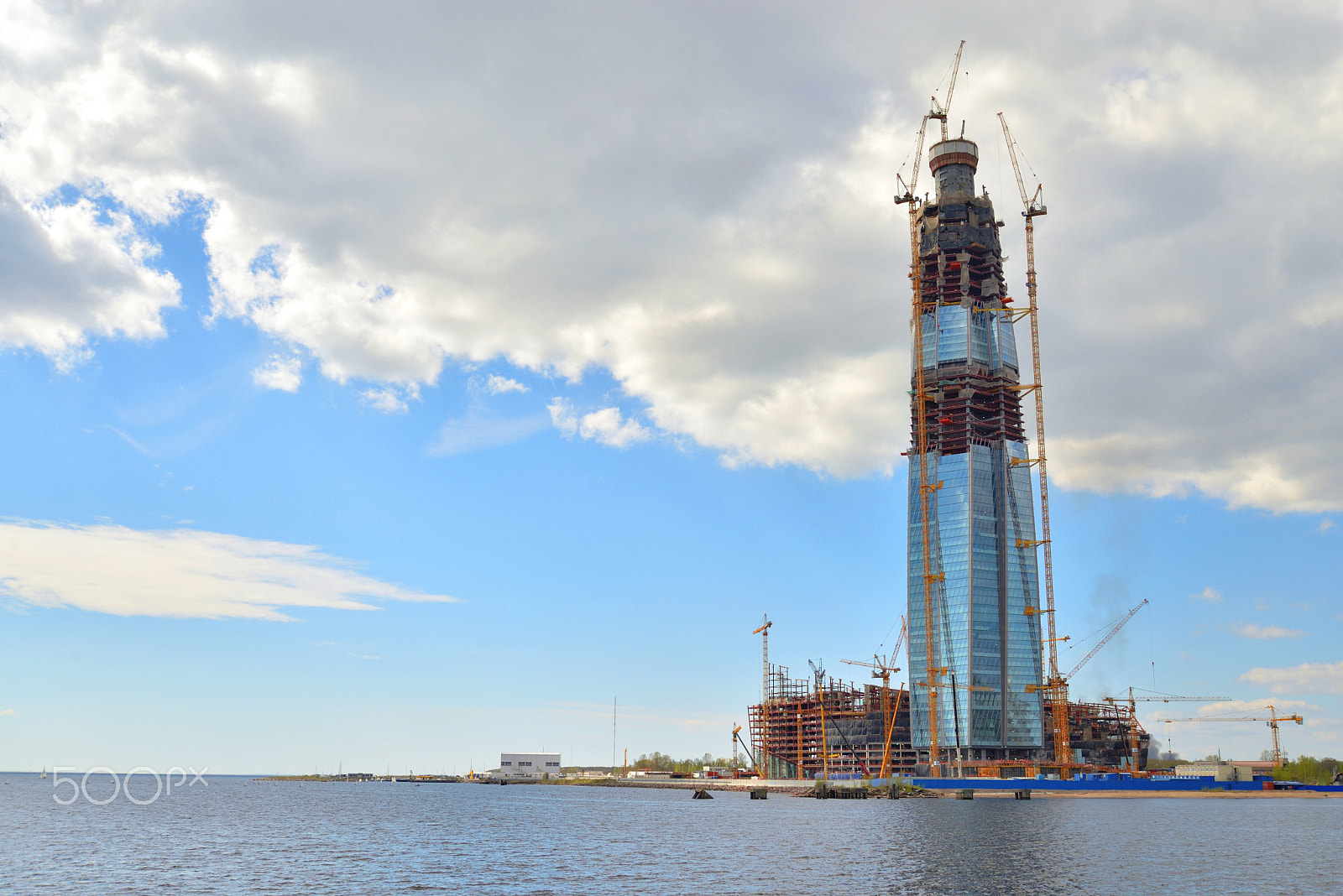 Nikon D610 sample photo. Under construction skyscraper lakhta center. photography