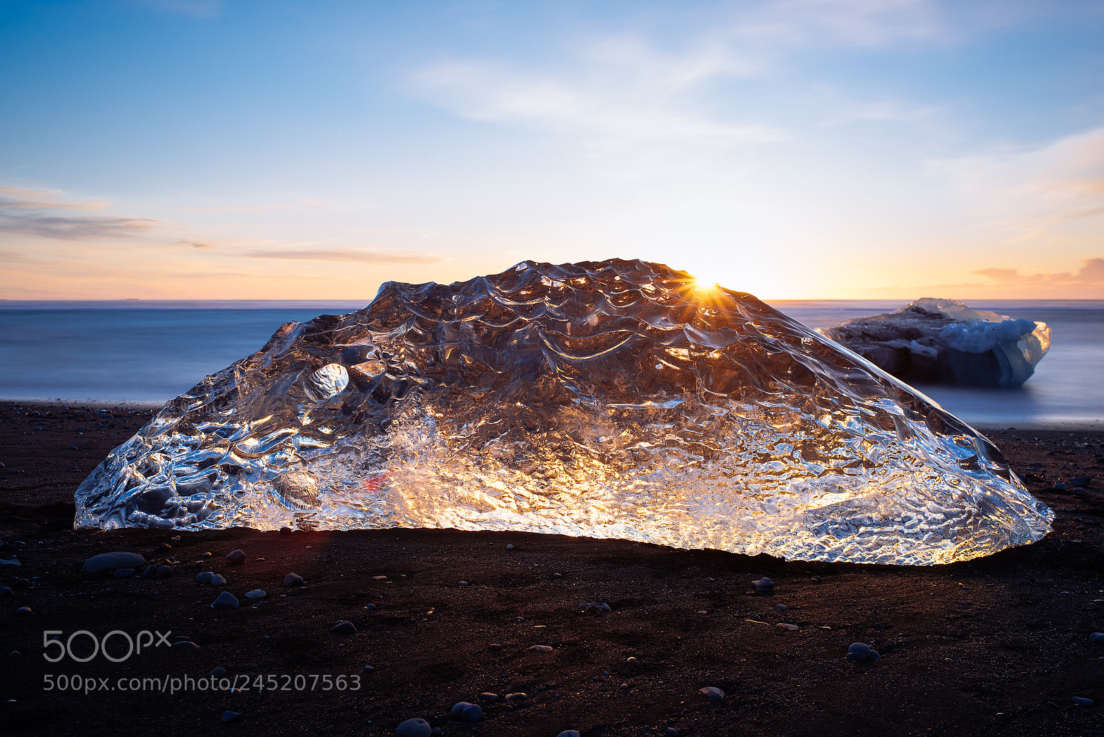 Nikon D810 sample photo. Glacier ice on beach photography